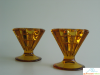 Amber Viking Glass Candle Holders