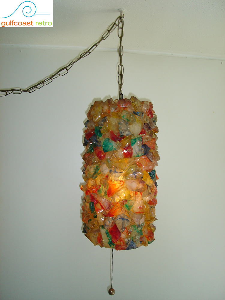 Chunky Lucite Resin Swag Lamp
